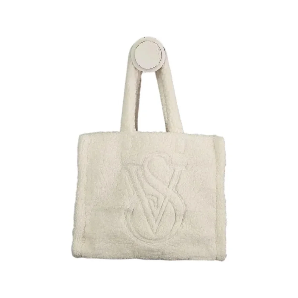Victoria's Secret Tote Bag Womens OS Cream Ivory Cozy Sherpa Plush